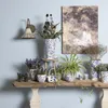 Clayre & Eef Blumentopf Ø 13x11 cm Blau Beige Keramik Produktbild-Vorschau 3