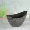 Hohe Pflanzschalen oval 2x 24 cm für draussen schwarz Produktbild-Vorschau 4