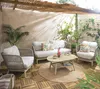 home24 Loungeset - 4-teilig - Akazie Massiv / Polyester - Produktbild-Vorschau 2