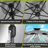 Faziango XXL Sonnenschirm Grau mit LED-Licht – Produktbild-Vorschau 6