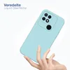 A hand holding a light blue phone case against a white and light gray background. Produktbild-Vorschau