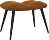 A brown velvet ottoman with black legs, shown from a front-diagonal angle against a white background. Voir les images du produit