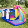 Outsunny Aufblasbare Hüpfburg mit Rutsche Pool Spielburg Produktbild-Vorschau 2