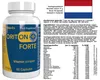A bottle of vitamin complex capsules with nutritional information and ingredients listed next to it. Náhled obrázku produktu
