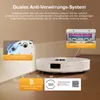Collage showcasing a robot vacuum cleaner and its features. Produktbild-Vorschau