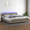 vidaXL Boxspringbett mit Matratze & LED Taupe 200x200 cm Produktbild-Vorschau 2