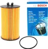 A Bosch oil filter and its packaging are displayed against a white background. Produktbild-Vorschau