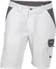 A pair of white and gray work shorts is shown against a white background. Produktbild-Vorschau