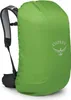 A green backpack cover with the Osprey logo on it, shown from the side. Produktbild-Vorschau