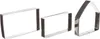Three metal cookie cutters are arranged on a white background. From left to right, they are a rectangle, a smaller rectangle, and a house shape. Náhľad obrázku produktu