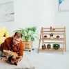 Relaxdays Blumenregal aus Bambus, Pflanzenständer mit 3 Produktbild-Vorschau 3