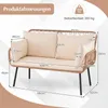 Zahradní pohovka COSTWAY s polštáři, zahradní lavice z Náhled obrázku produktu 3