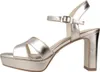 Tamaris Damen Sandalette Gold Silber Metallic Optik Karree Produktbild-Vorschau 14