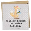 Mr. & Mrs. Panda Grußkarte Fuchs Fitness - Grau Pastell - Produktbild-Vorschau 1