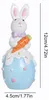 Bunte Ostereier-Hasenfigur, handbemalt, mit Blume, Karotte Produktbild-Vorschau 5