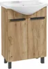 A freestanding bathroom vanity with a sink and two cabinet doors, shown against a white background. Anteprima dell’immagine prodotto