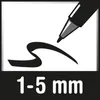 A marker drawing a line on a white surface, with text indicating the line width. Anteprima dell’immagine prodotto