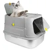 Katzenklo mit Deckel Katzentoilette groß mit Edelstahlfuß Produktbild-Vorschau 1