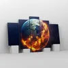 Bild auf Leinwand - Leinwandbild - Universum Erde Feuer Produktbild-Vorschau 4
