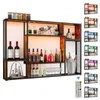 Puluomis étagère murale avec éclairage RGB 120cm MDF Voir les images du produit 2