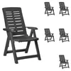 6 Stück Klappstuhl Hochlehner Gartenstuhl Kunststoff Anthrazit 5-Positionen Produktbild-Vorschau