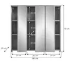 A diagram showing the dimensions of a mirrored cabinet. Produktbild-Vorschau