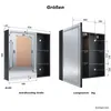 Diagrams showing the dimensions of a bathroom cabinet. Produktbild-Vorschau