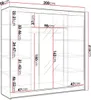 Šatníková skriňa DANIELLA 1 - šírka 200 cm, čierna / dub Náhľad obrázku produktu 4