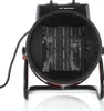 A close-up front view of a black and red electric heater with a metal grille. Náhled obrázku produktu