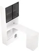 A white corner desk with a hutch and glass-fronted cabinets. Anteprima dell’immagine prodotto