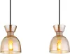 Globo Lighting Hängeleuchte Metall kaffeefarben matt, Glas Produktbild-Vorschau 3