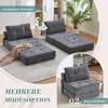 A living room scene with a modular sofa shown in different configurations, along with text highlighting its features. Náhled obrázku produktu