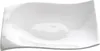 A white rectangular plate with a wavy, curved shape. Produktbild-Vorschau