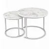Couchtisch Rund aus Holz,Satztisch 2er Set,Imitation Marble Produktbild-Vorschau 5