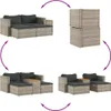 vidaXL 5-tlg. Garten-Sofagarnitur mit Kissen Grau Poly Produktbild-Vorschau 9