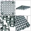 A collage of four images showing different views of plastic grid-like structures, likely for ground stabilization or paving. Voir les images du produit