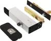 A set of door hinges and a cover, displayed on a white background. Produktbild-Vorschau