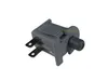 A gray safety switch with two silver prongs and a black push button, isolated on a white background. Produktbild-Vorschau
