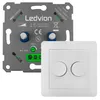Ledvion LED Doppeldimmer Schalter 100W 240V weiß Produktbild-Vorschau 1