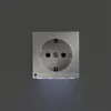 A close-up shot of a white electrical outlet with an integrated LED light, mounted on a gray wall. Anteprima dell’immagine prodotto