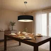 Hängeleuchte, Textilschirm, Glas satiniert, H 110 cm Produktbild-Vorschau 2