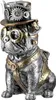A steampunk-themed decorative figurine of a pug wearing a hat and goggles. Anteprima dell’immagine prodotto