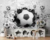 Fototapeta do dětského pokoje chlapec fotbal 3D efekt Náhled obrázku produktu 2