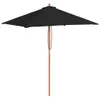 vidaXL Parasol avec mât en bois noir 150x200 cm Voir les images du produit 8