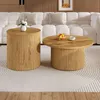 Merax runder Couchtisch 2er-Set aus MDF, doppelte Produktbild-Vorschau 2