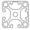 Länge 900mm - Design-Aluminiumprofil 40x40L 2 Nuten Produktbild-Vorschau 2