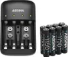 ABSINA Akku Ladegerät Set X4 für AA, AAA & 9V - Produktbild-Vorschau 1