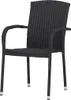 Sedia da giardino Anita in polyrattan impilabile nera. Anteprima dell’immagine prodotto 2