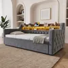 Schlafsofa 90x190 cm mit Ausziehbett, Samtbezug, Produktbild-Vorschau 9