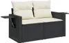 vidaXL 6-tlg. Garten-Sofagarnitur mit Kissen Schwarz Poly Produktbild-Vorschau 4